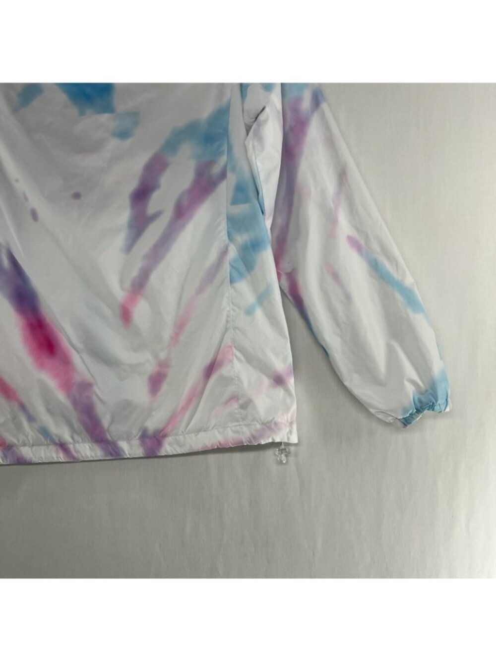 New Balance Tie Dye Windbreaker Jacket Womens M Zip Up Hooded Pocket Lined White - Picture 8 of 10